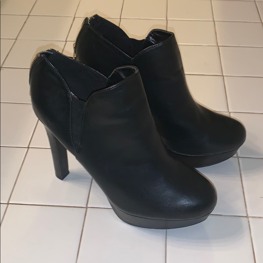 Black bootie heels